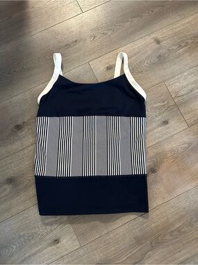 Lululemon Navy and White Striped Tank Top